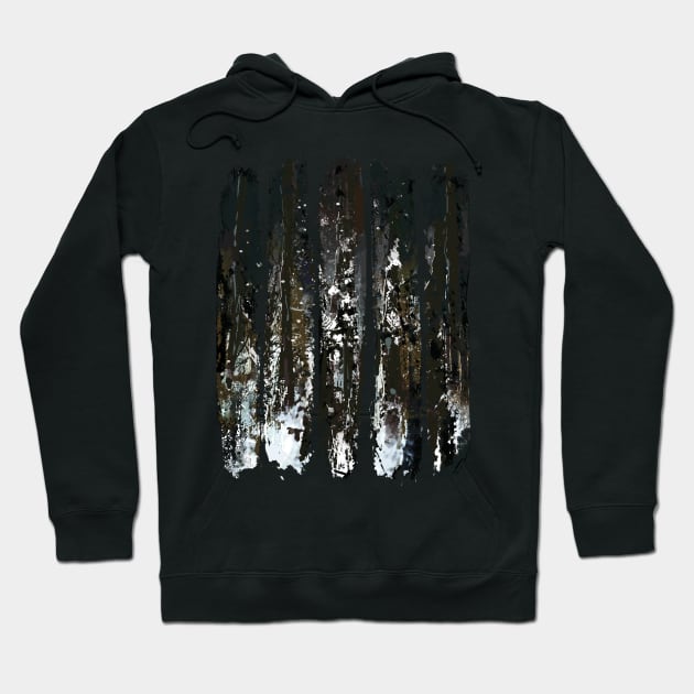 Frozen Winter Trees in Brush Strokes Hoodie by Area31Studios